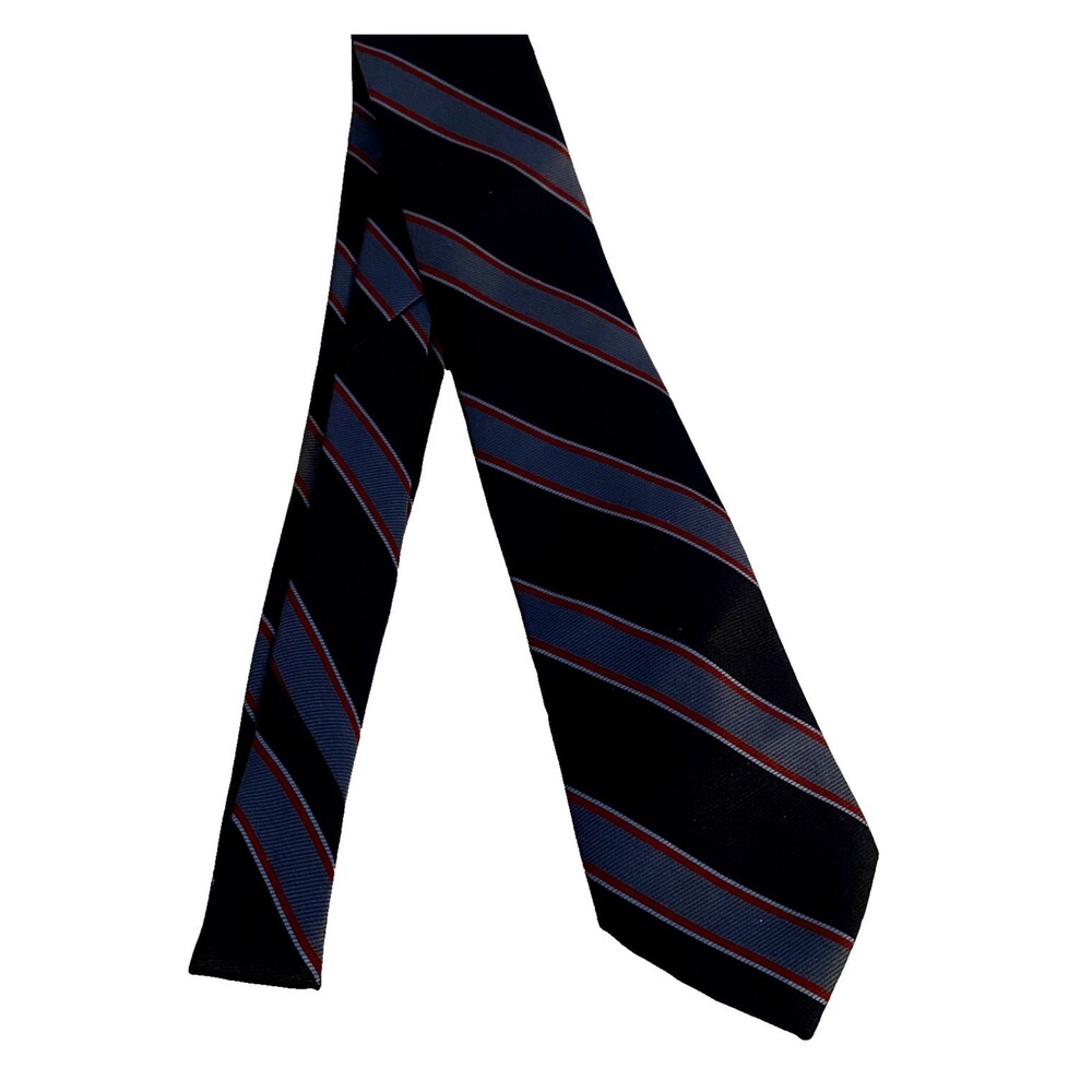 #7931 KETCH STRIPED BLUE POLYESTER NECKTIE 3.25 X 56